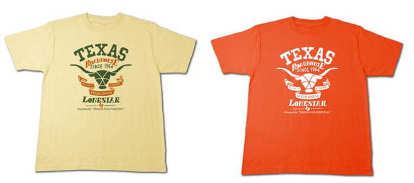 テキサスロングホーン牛 アメカジ_Tシャツ_ライトイエロー_オレンジ.png