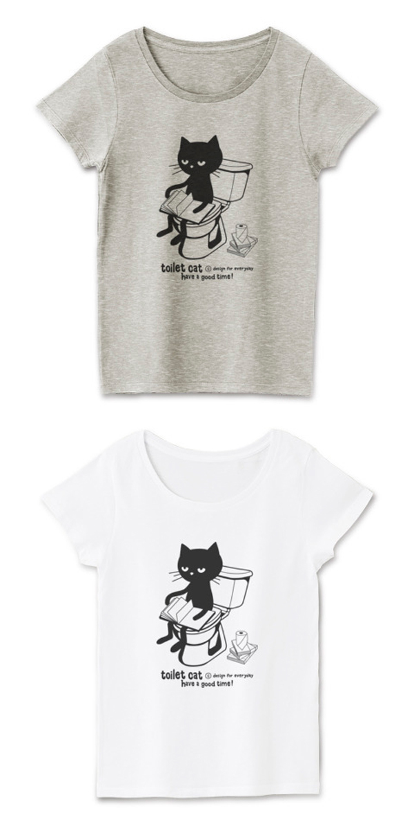 トイレット•キャット(トイレとねこ)レディースTシャツ.jpg