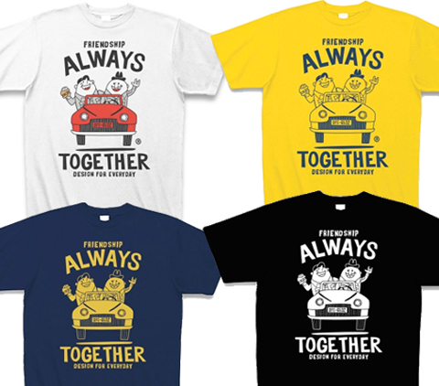 ビーンズマンとレトロ車Tシャツ_アメコミ_カラー.jpg