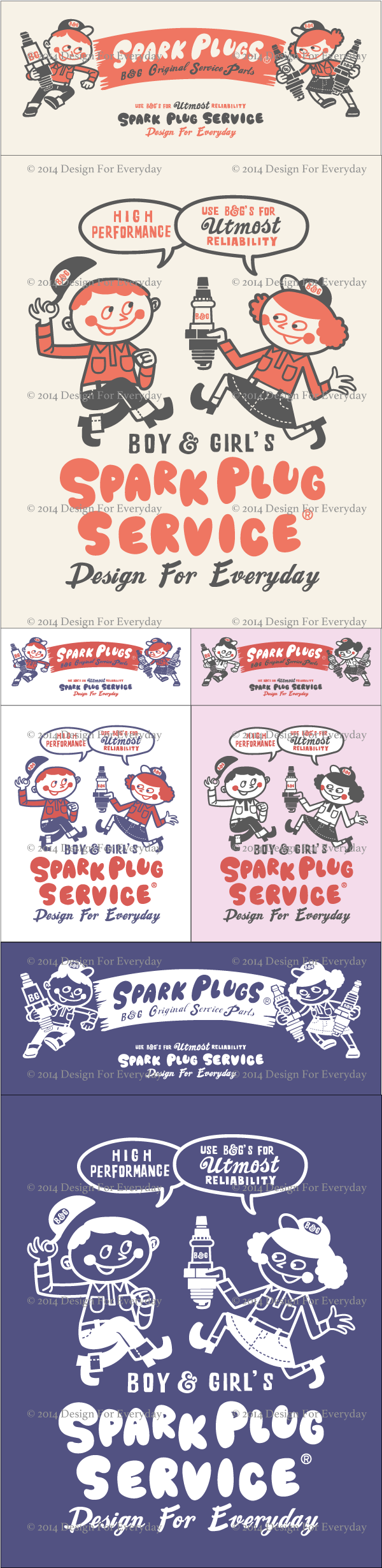 スパークプラグとBoy & Girl★アメリカンレトロ グラフィック.png