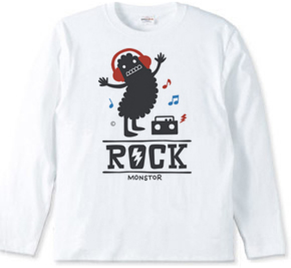 ヘッドフォンとモンスター_長袖Tシャツ.jpg